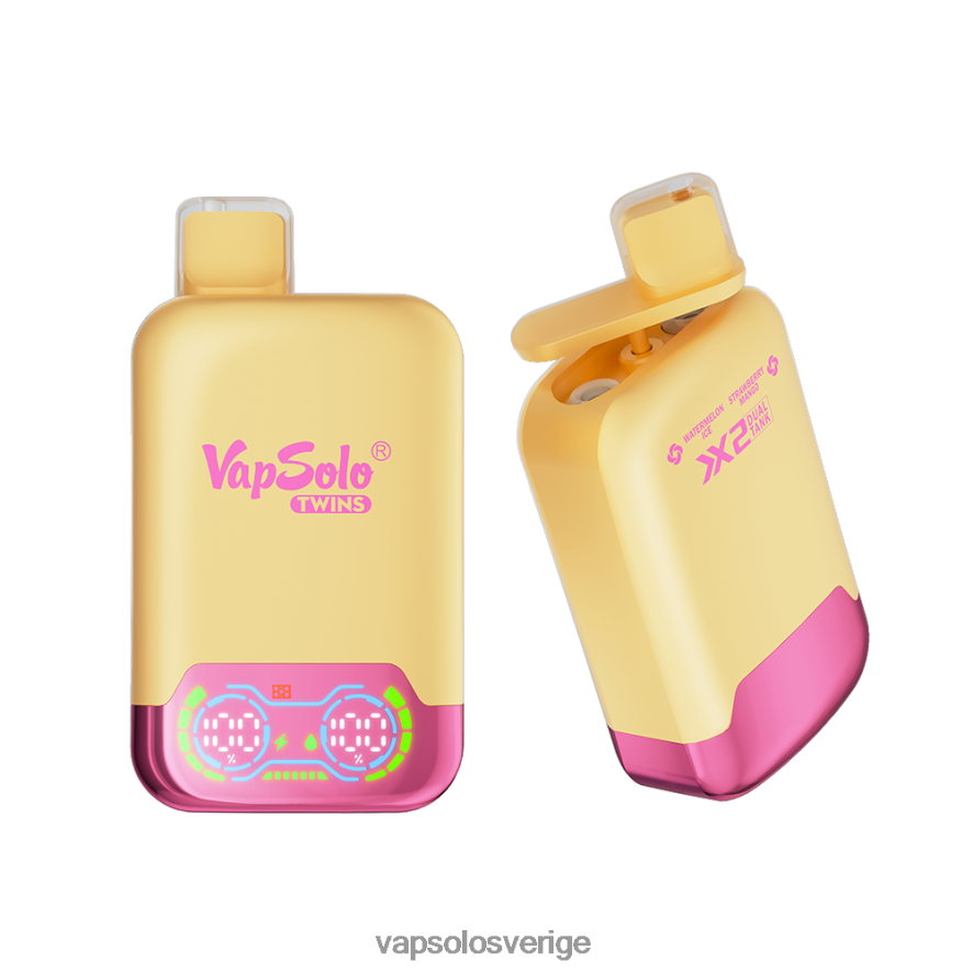 VapSolo Pris - VapSolo TWINS engångsvape R2L4XB35 vattenmelon is & jordgubbsmango