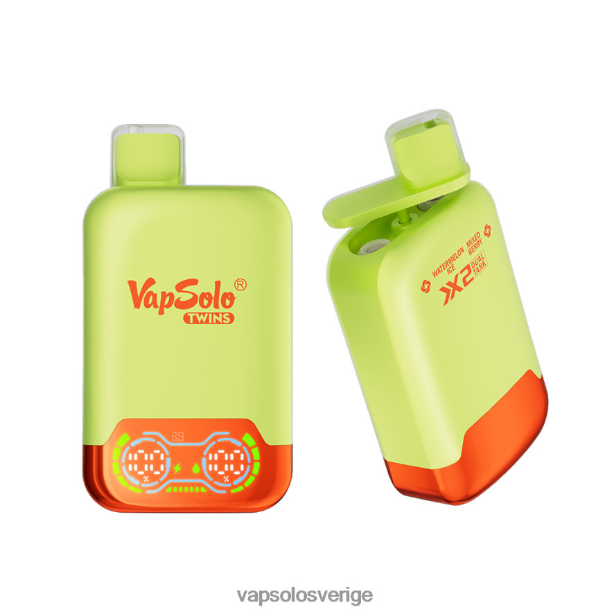 VapSolo Vape - VapSolo TWINS engångsvape R2L4XB34 vattenmelon is & blandat bär